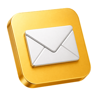 Élément décoratif en forme d'enveloppe mail 3D sur la page nous contacter